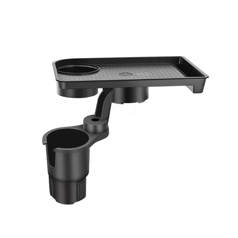 car cup holder tray, expandable drink organizer, vehicle snack tray, car storage accessory, multi functional cup holder