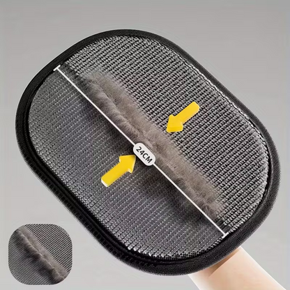 pet hair removal gloves, pet grooming gloves, static fur remover, large pet grooming, cat and dog hair tool