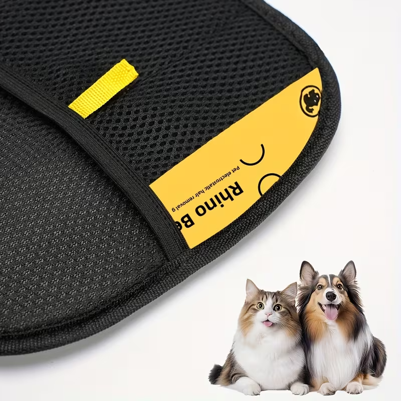 pet hair removal gloves, pet grooming gloves, static fur remover, large pet grooming, cat and dog hair tool