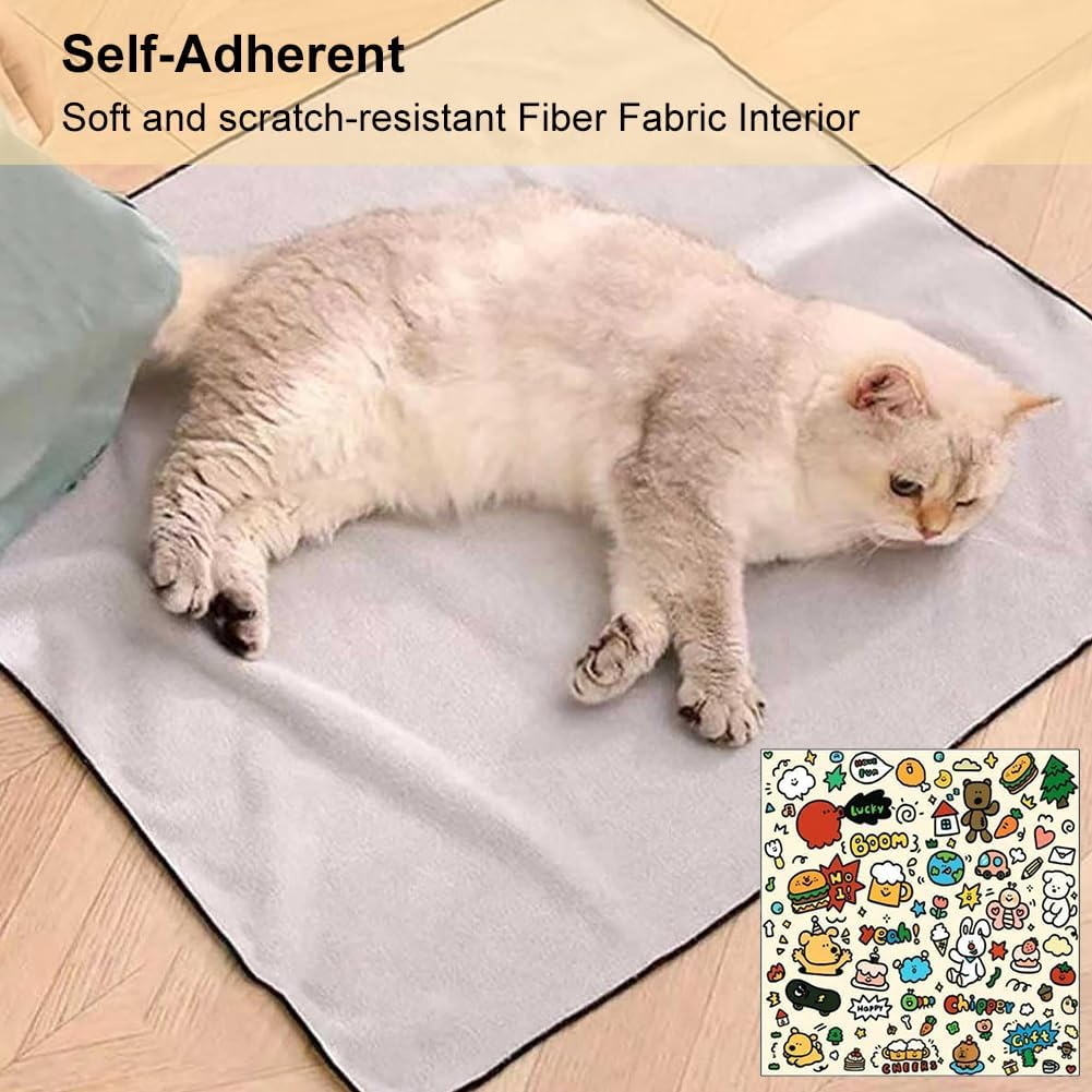 cat grooming pad, fur removal tool, pet hair remover, self-adhesive cat brush, pet coat care