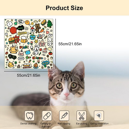 cat grooming pad, fur removal tool, pet hair remover, self-adhesive cat brush, pet coat care