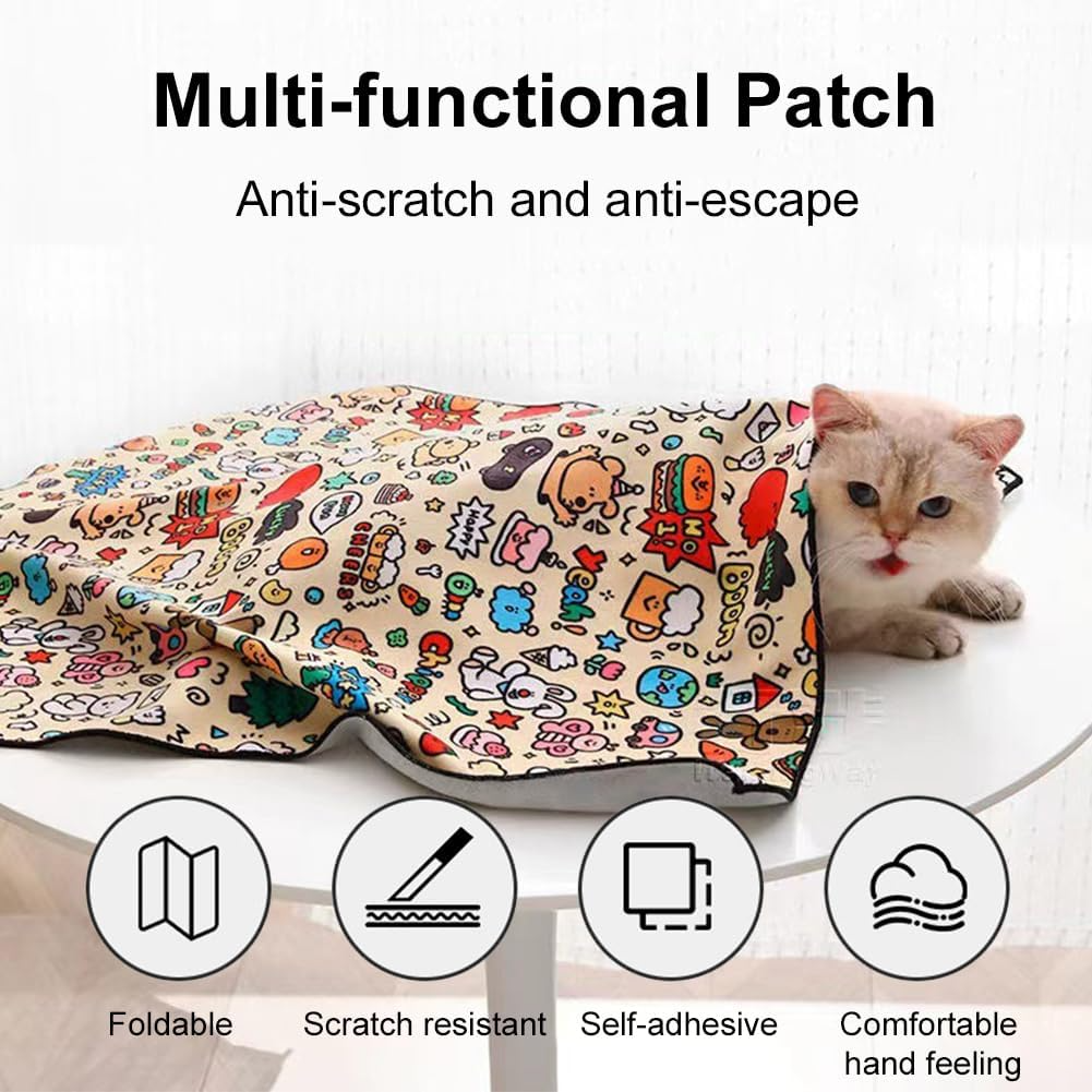 cat grooming pad, fur removal tool, pet hair remover, self-adhesive cat brush, pet coat care