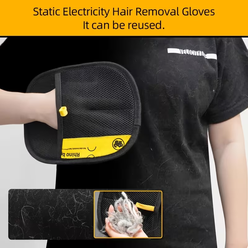 pet hair removal gloves, pet grooming gloves, static fur remover, large pet grooming, cat and dog hair tool