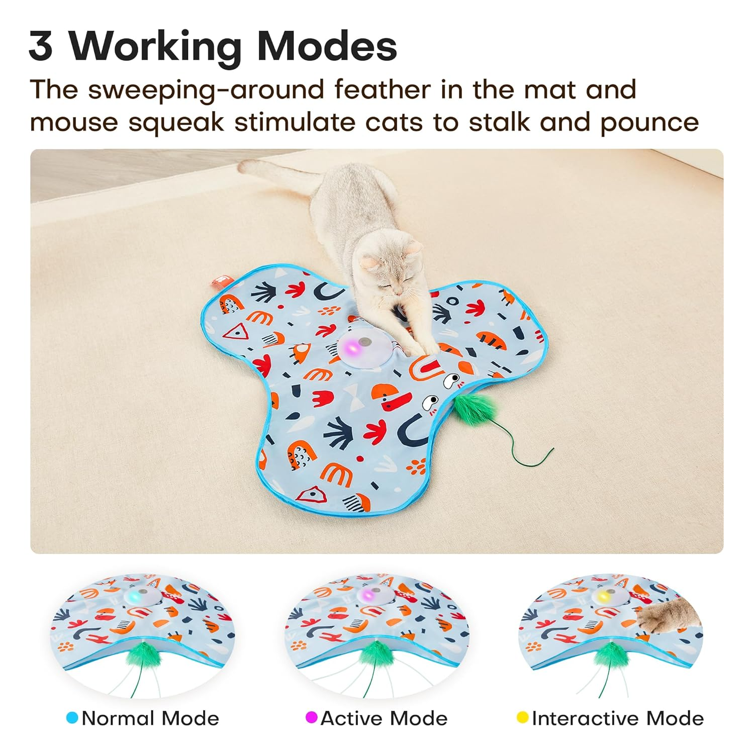 interactive cat toy, automatic cat play toy, rechargeable pet toy, motion activated kitten toy, indoor cat exercise