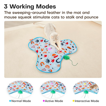 interactive cat toy, automatic cat play toy, rechargeable pet toy, motion activated kitten toy, indoor cat exercise