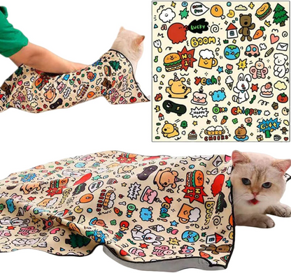 cat grooming pad, fur removal tool, pet hair remover, self-adhesive cat brush, pet coat care