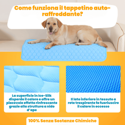 pet cooling mat, self cooling pet pad, dog cooling bed, cat cooling mattress, heat relief pet accessory