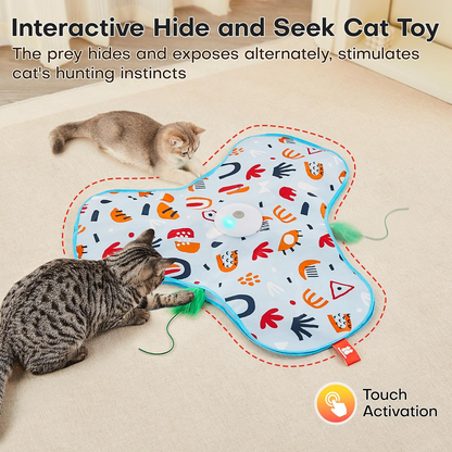 interactive cat toy, automatic cat play toy, rechargeable pet toy, motion activated kitten toy, indoor cat exercise