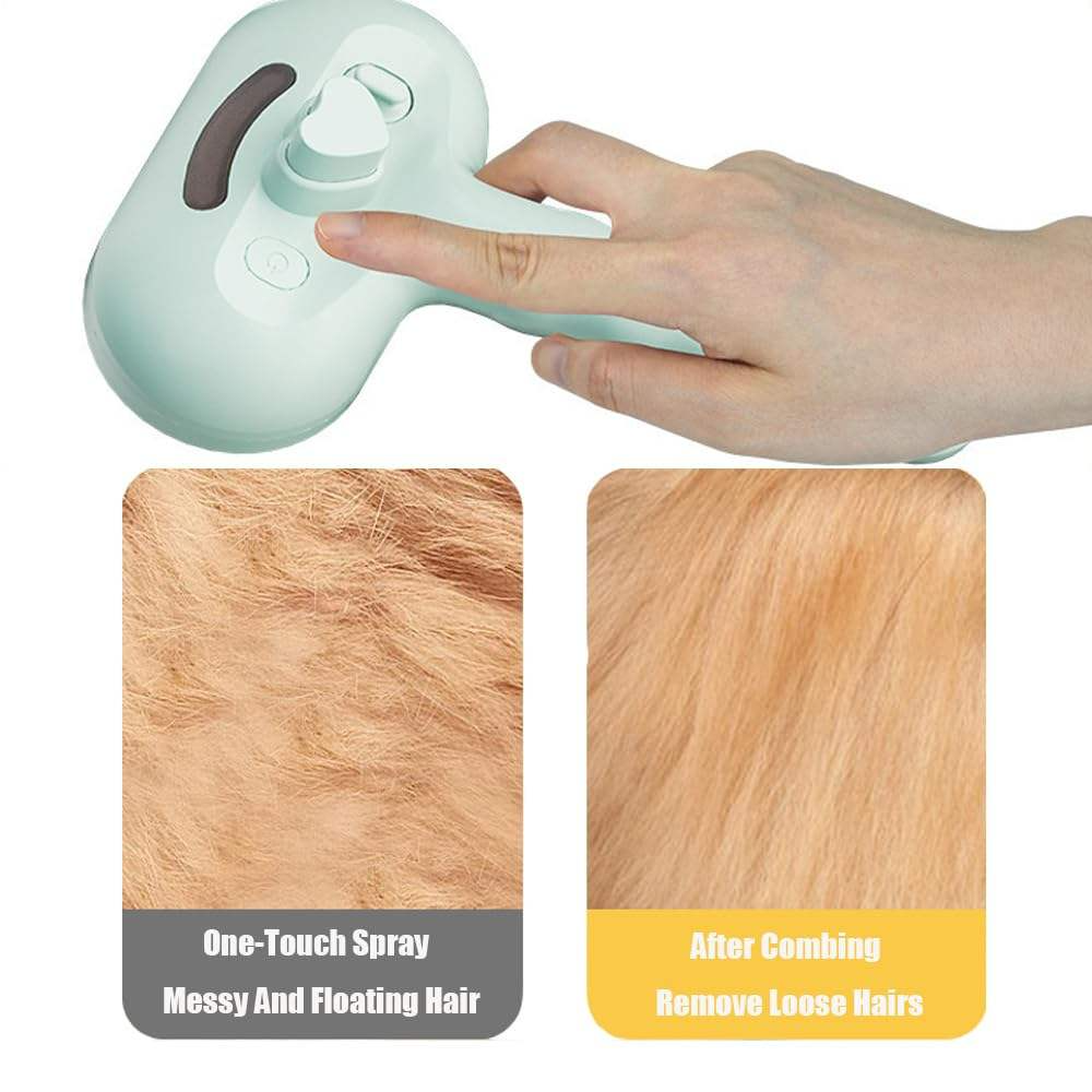 steam cat brush, pet grooming tool, 3-in-1 cat brush, dog grooming brush, hair removal pet brush