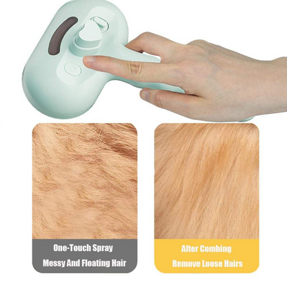 steam cat brush, pet grooming tool, 3-in-1 cat brush, dog grooming brush, hair removal pet brush
