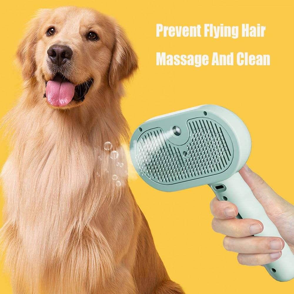 steam cat brush, pet grooming tool, 3-in-1 cat brush, dog grooming brush, hair removal pet brush