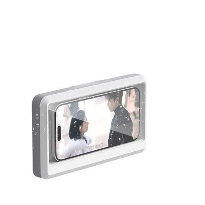 waterproof phone holder, shower phone case, wall mount phone box, bathroom phone stand, touchscreen phone protector