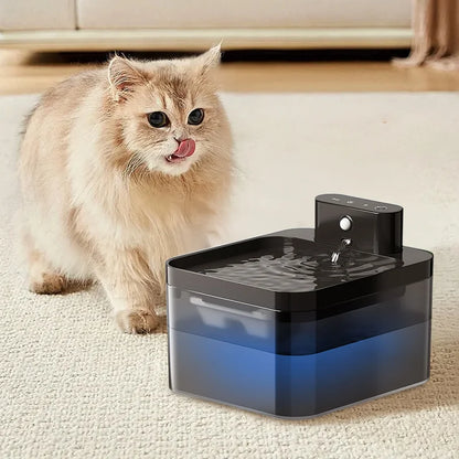 automatic pet water fountain, rechargeable cat water dispenser, dog water fountain, quiet pet hydration tool, 3 flow mode water bowl