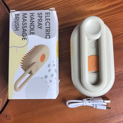 steam pet brush, pet grooming tool, dog brush, cat brush, shedding remover, steam hair brush