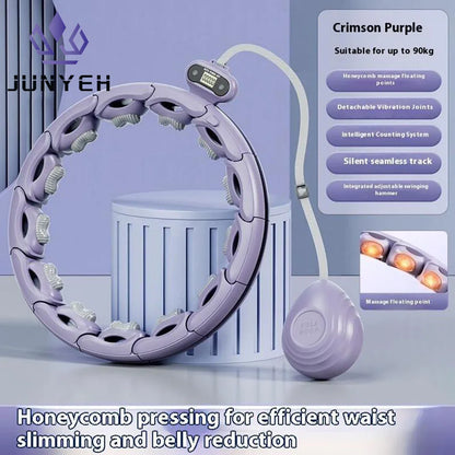 smart fitness hoop, weighted waist hoop, adjustable workout hoop, core training tool, home fat burning exercise