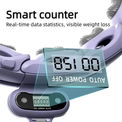 smart fitness hoop, weighted waist hoop, adjustable workout hoop, core training tool, home fat burning exercise
