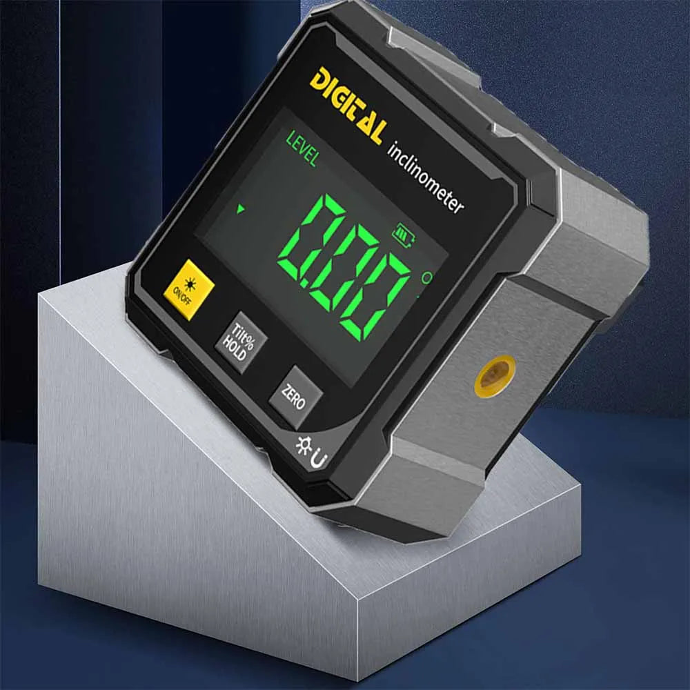 digital angle finder, inclinometer with laser, electronic level gauge, dual laser level tool, woodworking angle measuring device USA