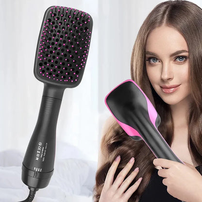 hair dryer brush, 2-in-1 hot air styler, rotating hair brush, negative ion hair tool, at-home hair styling
