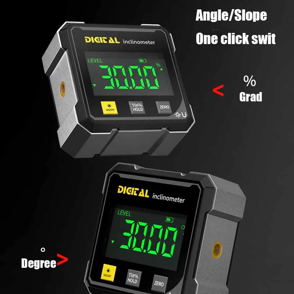 digital angle finder, inclinometer with laser, electronic level gauge, dual laser level tool, woodworking angle measuring device USA