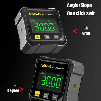 digital angle finder, inclinometer with laser, electronic level gauge, dual laser level tool, woodworking angle measuring device USA