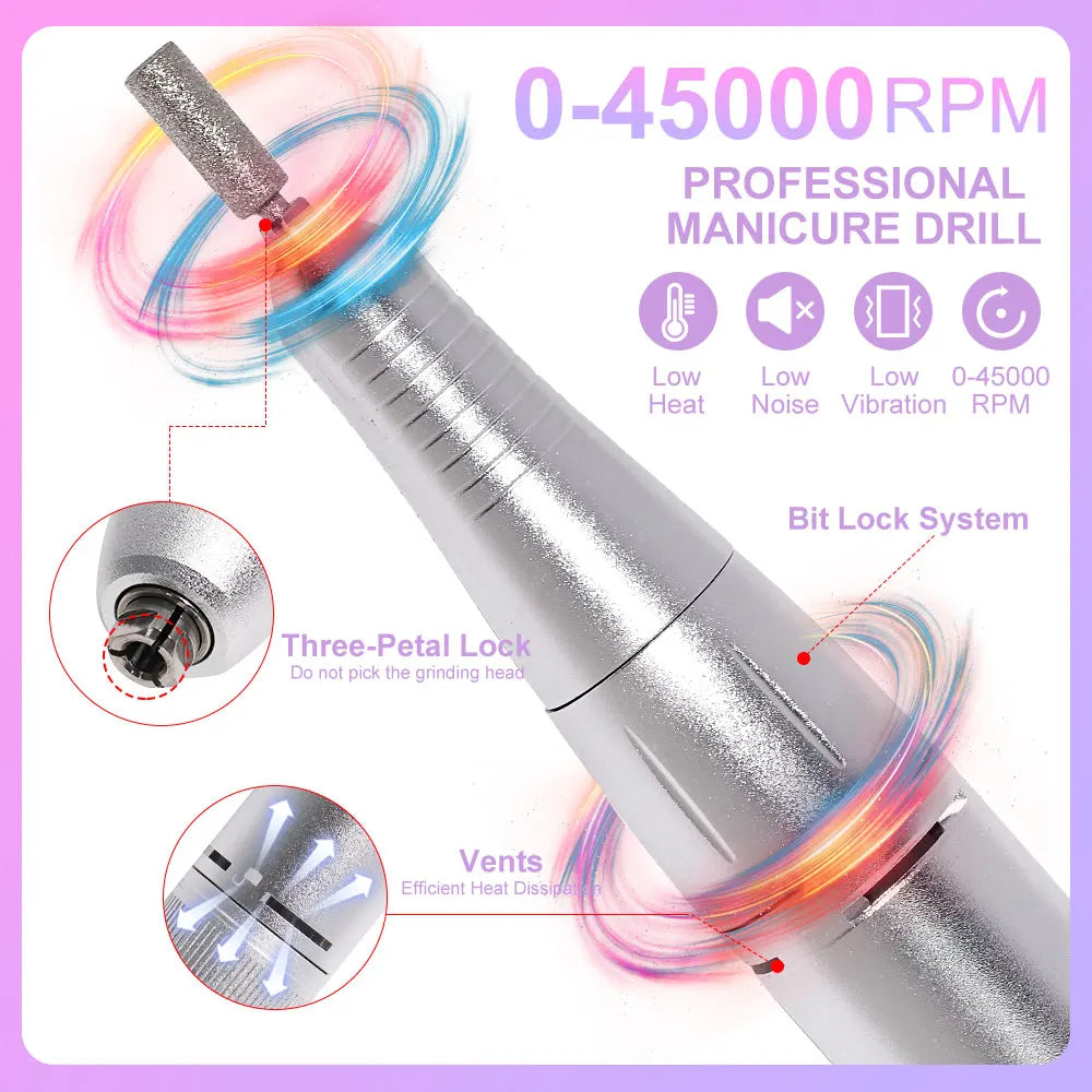 electric nail drill, rechargeable nail grooming tool, professional nail drill set, USB nail drill, gel polish removal tool