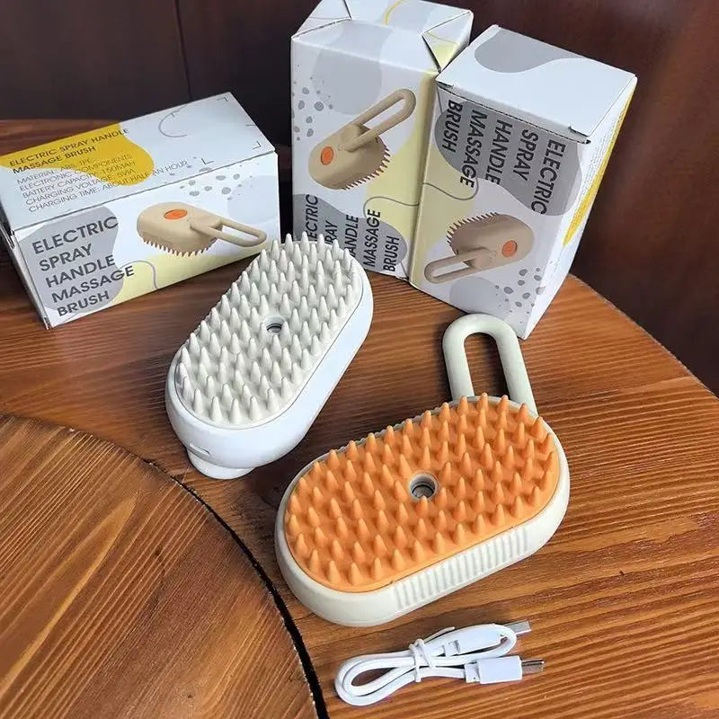 steam pet brush, pet grooming tool, dog brush, cat brush, shedding remover, steam hair brush