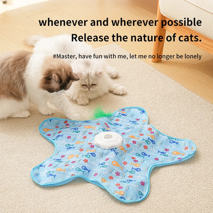 interactive cat toy, automatic cat play toy, rechargeable pet toy, motion activated kitten toy, indoor cat exercise