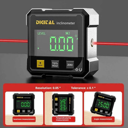 digital angle finder, inclinometer with laser, electronic level gauge, dual laser level tool, woodworking angle measuring device USA