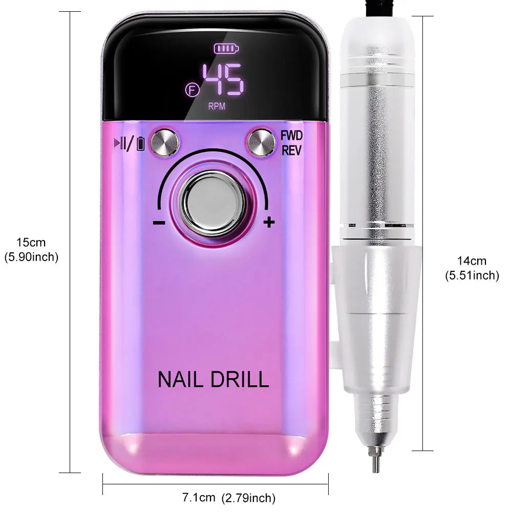 electric nail drill, rechargeable nail grooming tool, professional nail drill set, USB nail drill, gel polish removal tool
