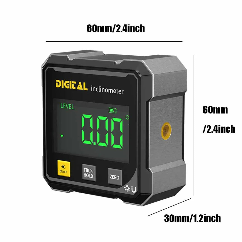 digital angle finder, inclinometer with laser, electronic level gauge, dual laser level tool, woodworking angle measuring device USA