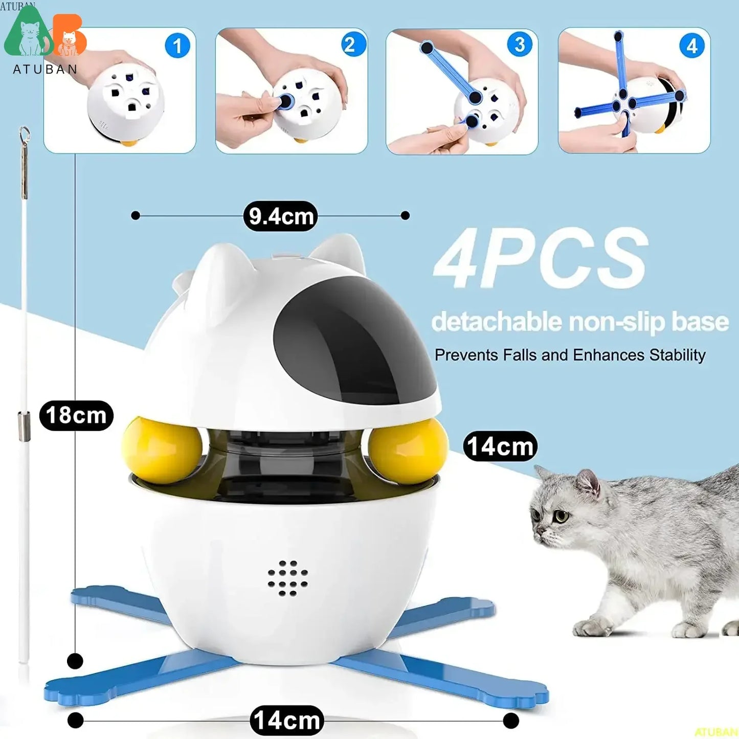 interactive cat toy, automatic laser cat toy, feather wand kitten toy, indoor cat exercise toy, smart pet play toy