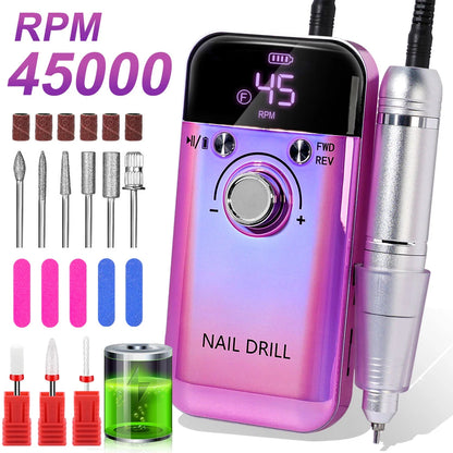 electric nail drill, rechargeable nail grooming tool, professional nail drill set, USB nail drill, gel polish removal tool