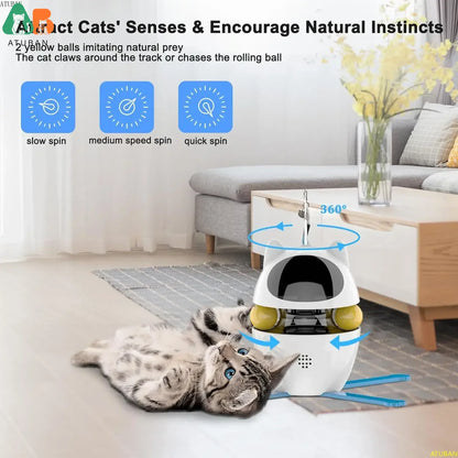 interactive cat toy, automatic laser cat toy, feather wand kitten toy, indoor cat exercise toy, smart pet play toy